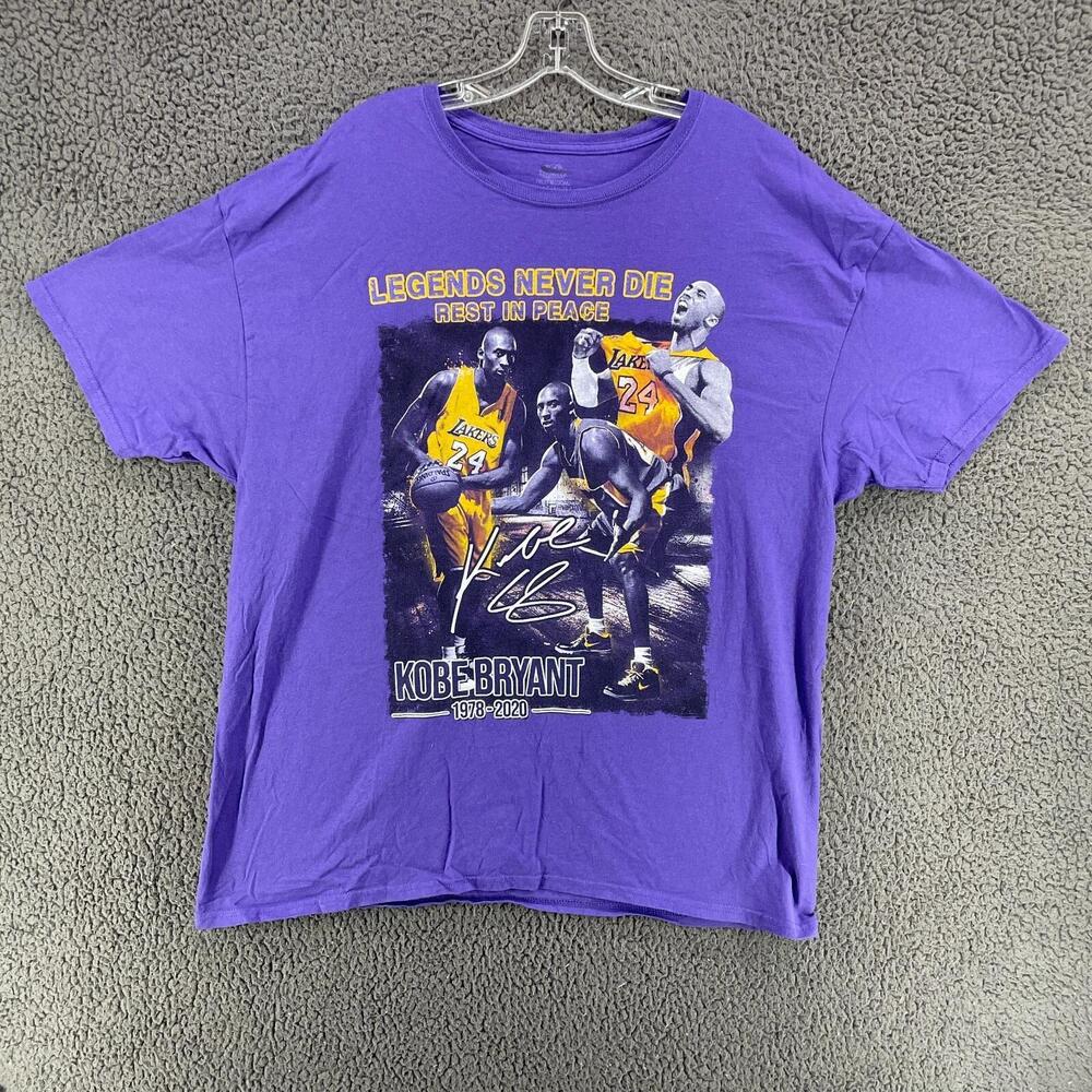 Kobe Gianna Bryant Purple T Shirt Memorial Rip Legends Heroes Black Mamba Xl
